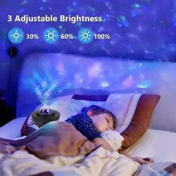 USB Farebné Hviezdne Nebo Galaxy Projektor Nočné Svetlo Blueteeth Prehrávač Hudby Mesiac LED Nočné Lampy, Premietacie Spálne Dekorácie