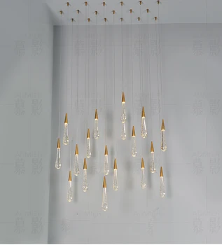 Zlato kvapka Vody Bublina Crystal Tvorivé Prívesok Svetlo Európskom štýle Luxusné Svietidlá LED Sklo Vnútorné Osvetlenie Reštaurácia