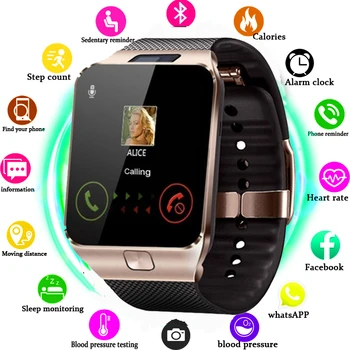 DZ09 Bluetooth Smart Hodinky 2G SIM telefonát s Fotoaparát, Dotykový Displej Bluetooth Náramkové hodinky Pre Ios Android Telefóny Náramkové Hodinky