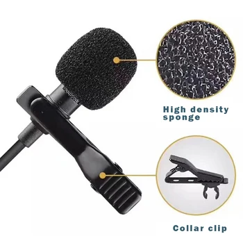 3,5 mm Klip Mic Typ C Mikrofón Telefónu Káblové Mic Klip Kondenzátorových Mikrofónov Klip Lavalier Mikrofón