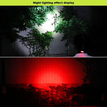 LED Svetlomet Červené Svetlo Vonkajšie Svetlometov 3 LED, 3 Režimy Vodeodolný USB Flash Vedúci svetlo Baterky Svietidlo Pre Kempovanie RJ-3000