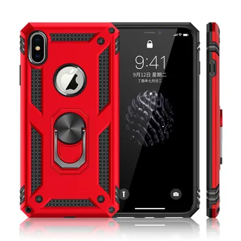 Shockproof Brnenie Stojan Telefón puzdro Pre iPhone XR XS Max X 6 6 7 8 Plus Prst Magnetický Krúžok Držiak Anti-Jeseň Soft Edge Pokrytie