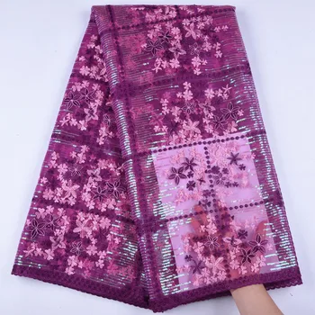 Móda Afriky Oka Textílie, Čipky Kvalitné Francúzske Tylu Čipky Textílie Embroiderey Flitrami Nigérijský Čipky Textílie Pre WeddingA1660