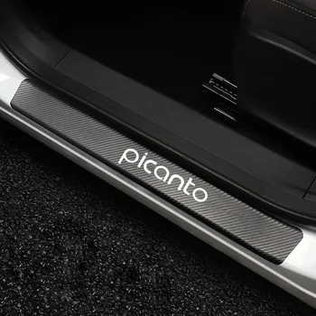 Carbon Fiber Auto Dvere, Parapetné Šúchať Doska Samolepky Pre Kia Picanto Antislip Auto Chránič Styling Nálepky Tuning Auto Príslušenstvo