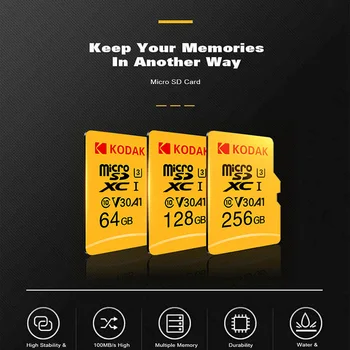 Kodak micro sd 128 GB class 10 U3 4K V30 cartao memoria de 32 GB, 64 GB Flash Pamäte, Karta carte micro sd 256 GB tarjeta micro sd kartu