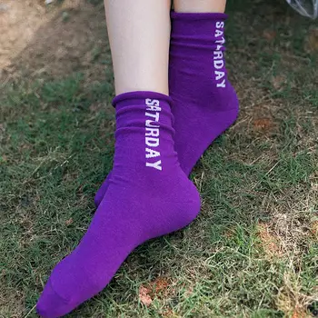 Horúce 7 Párov/veľa Bavlnené Ponožky Týždeň Farbou Unisex Ležérne Módne Ženy Ponožky Farebné Špeciálne streetwear Harajuku Ponožky Legrační