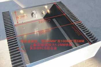 Q3 -3 hliníkový panel zosilňovač šasi / Predzosilňovač / Trieda / Externé radiátor / AMP Krytu / vec / box DIY (320*100*300mm)