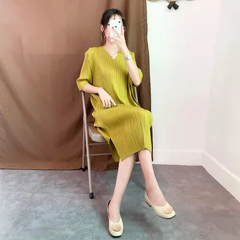 LANMREM 2021 nové letné a jesenné módne ženy skladaný Japonsko štýly vintage oblečenie batwing rukávy tvaru šaty WH35201