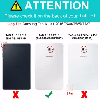 Ťažká Prípad tabletu Samsung Galaxy Tab A A6 10.1 T585 T580 T587 Tablet Prípade Mäkké Silikónové +PC Zadný Kryt Stojan Prípade
