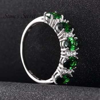 925 Sterling Silver Vytvorené Emerald Krúžok Zelený Prírodný Kameň Jemné Šperky Strany snubný Prsteň pre Ženy