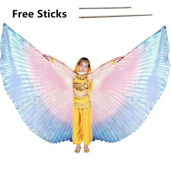 Multicolor Brušného Tanca Isis Krídla + Palice Zadarmo pre Deti Motýlích Krídel Dospelých Bellydance Kostým Bufandas Príslušenstvo