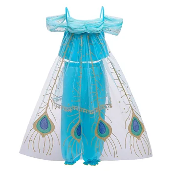 2020 Fantázie Baby Girl Princezná Jasmine Oblečenie pre Deti na Halloween Party Cosplay Kostým Detí Šaty vestidos infantil