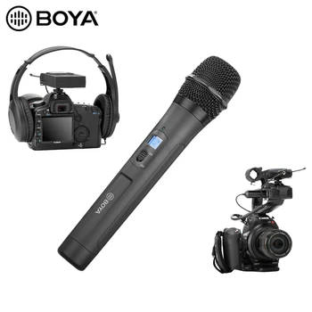 BOYA Ručný Bezdrôtový Mikrofón Kit Systém Dual-Kanál, UHF 48 Mic pre Canon, Nikon DSLR SLR Video Kamera ENG účasti zamestnancov Vlog Streľba