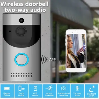 Bezdrôtový WiFi Zvonček Smart Video Telefón Visual Intercom obojsmerná Hovoriť Dvere Bezpečné HD Audio Fotoaparát Bell Doma Byt Bezpečnosti