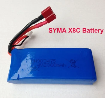 (T typ) Syma x8c x8w batérie 7.4 V 2000mAh Lipoly batérie pre Syma X8C / X8C-1 RC Quadcopter / WLtoys L202 RC Auto doprava zadarmo