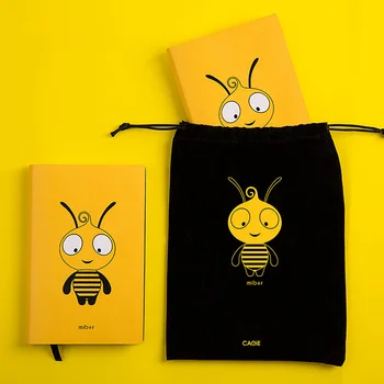 Kawaii Denník Notebook Roztomilý Bee A6 Plánovač Organizátor DIY Programy Vestník poznámkový blok Kniha Mini Osobné Vodorovná Čiara Príručka Darček