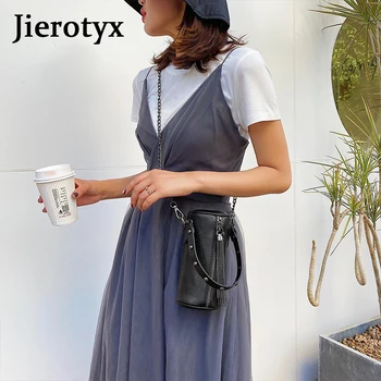 JIEROTYX malou Kapacitou Mini Móda Crossbody Taška Ženy Nádherné Dizajnér Nit Reťazca Popruh Taška cez Rameno Vedro Crossbody Taška