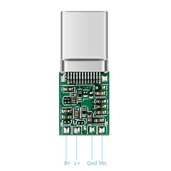 5 ks USB C Typ Konektora-C 3.1 Male Jack S Čipom DIY Spájky pre Slúchadlá Konektor Converter Kovové Modul Audio Terminal Adapter