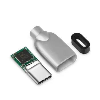 5 ks USB C Typ Konektora-C 3.1 Male Jack S Čipom DIY Spájky pre Slúchadlá Konektor Converter Kovové Modul Audio Terminal Adapter