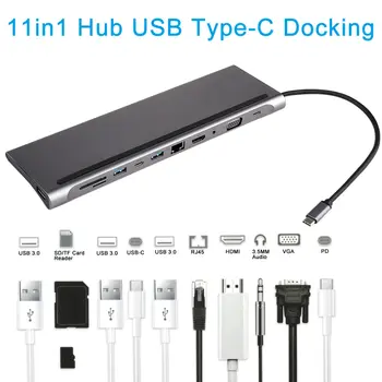 USB Typu C ROZBOČOVAČ na USB 3.0 HDMI, RJ45 ROZBOČOVAČA USB pre MacBook Pro Príslušenstvo USB Rozbočovač Multi 10 Portov Typu C ROZBOČOVAČ USB-C HUB