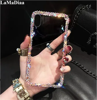 LaMaDiaa Roztomilý 3D Bling Crystal Diamanty Drahokamu Mäkké Späť Telefón puzdro Pre Samsung j3 j5 j7 2017 j7 Prime j4 j6 j8 2018