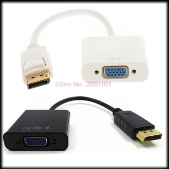 DHL alebo EMS 200 kusov DisplayPort DP na VGA Video Kábel, Display Port Konvertor