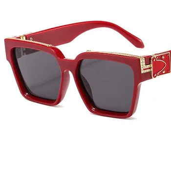 2020 Módne Ženy, slnečné Okuliare Black Red Námestie Slnečné Okuliare Luxusný Dizajn Značky Mužov Veľký Rám Retro Okuliare UV400