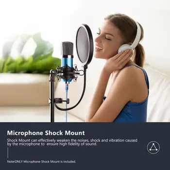 Neewer 45MM, Mikrofón Shock Mount Držiak Klip Proti Vibráciám Čierna Izolácia pre Studio Condenser Mic,Rozhlasové Štúdio