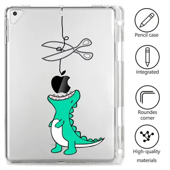 Roztomilý INY Dinosaura Pre ipad 7. 8. Generácie Prípade iPad Pro 11 Prípade 2020 Jasné, Silikónové Pre ipad Vzduchu 4 Vzduchu 2 Mini 1 2 3 5 Kryt