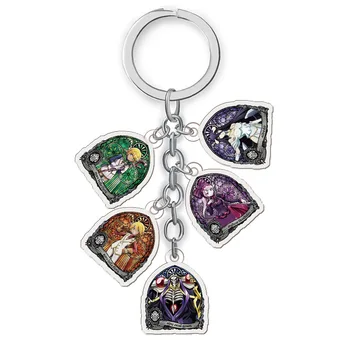 Anime Overlord Keychain Akryl Krúžok Tvorivé Ženy, Mužov Sleutelhanger Dievčatá Roztomilý Keyring Šperky