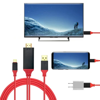 Kebidu Ultra HD 1080P 4k Plnenie HDTV Video Kábel Typu C na kompatibilný s HDMI USB 3.1 Adaptér Konvertor