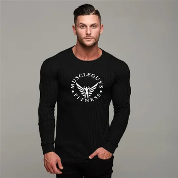 Muscleguys 2020 značky tenké módne pánske pulóvre svetre bežné jeseň fitness pletený sveter mužov masculino jersey šaty
