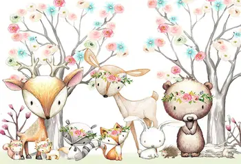 Novorodenca Selfie Anime Lesných Zvierat Opice Bunny Photo Studio Narodeniny Pozadí Fotografie Pozadie Fotografie Foto Pozadie