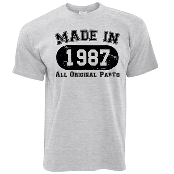 Tričko Rukáv S Posádky Krku Vyrobené 1987 Všetky Originálne Diely (Núdzi Dizajn) 30. Narodeniny Krátke Kompresie T Košele
