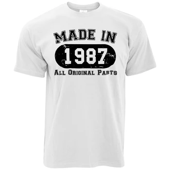 Tričko Rukáv S Posádky Krku Vyrobené 1987 Všetky Originálne Diely (Núdzi Dizajn) 30. Narodeniny Krátke Kompresie T Košele