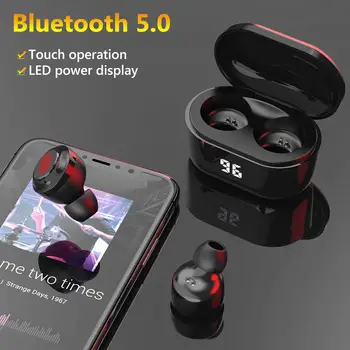 Prejsť In-ear Slúchadlá A6 TWS Mini Bezdrôtová 5.0 HiFi Stereo Slúchadlá s Digitálnym Poplatok Pole LED Displej