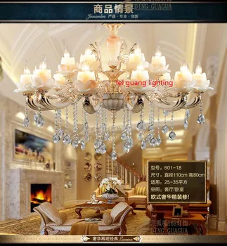 Európska luster obývacia izba lampa luxusný luster spálňa jade crystal light Reštaurácia zliatiny zinku, krištáľové Lustre