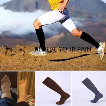 Multi - farebné tlak, kŕčové žily nôh kompresné ponožky bolestiach kolena športové ponožky podporu úsek priedušná futbal ponožky