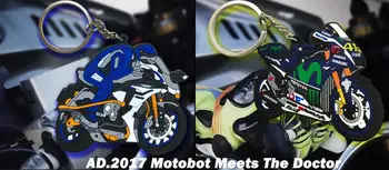 K008 MOTO Robot Motocykel GP Racing Keyring Motorke prívesok na Auto Príslušenstvo Vysoko Kvalitný Gumový Krúžok na kľúče