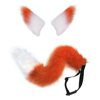 JUNBOON 26-Palcový fox Ucho nasadenie Chvosta pre Dospelých/Teen Cosplay kostým Party