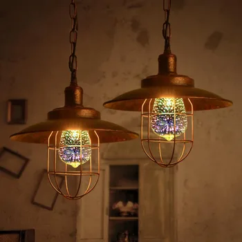 Novinka 3D LED Ohňostroj Žiarovky 110-220V 3D lampa Vintage Atmosférou Dekoratívne Vianočné Dovolenku svetlo A60 ST64 G80 G95 G125