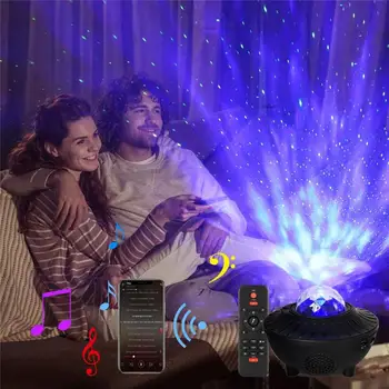 Prehrávač hudby LED Nočné Svetlo Nabíjania cez USB Projekčnej Lampy Darčekové Farebné Hviezdne Nebo Galaxy Projektor Blueteeth USB Ovládanie Hlasom