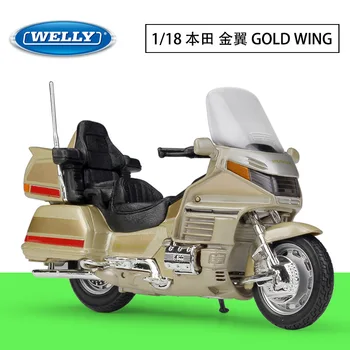 1:18 WELL Motocykel HONDA GOLD WING Kovové Diecast Zliatiny Model Hračky Darček