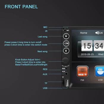 7Inch Dvojité 2DIN Auto MP5 Prehrávač FM Bluetooth Stlačte Sn Multimediálne Stereo Rádio Cúvaní Kamera Prehrávač
