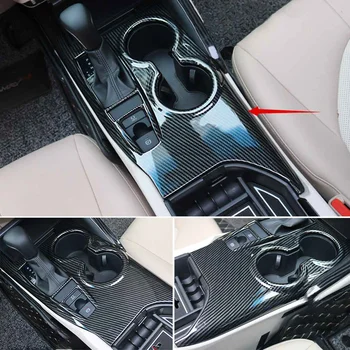 Interiéru vozidla stredovej Konzoly Radenie Okno Panel Dekoratívny Kryt ABS Uhlíkových Vlákien Štýl Výbava Pre Toyota Camry 2018