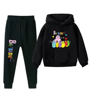 Nové Barbapapa Cartoon Contoon Kapucňou Batoľa Chlapec Oblečenie Set Dievčatá Boutique Oblečenie Detský Kostým Mikiny s kapucňou, Panvice a Unisex