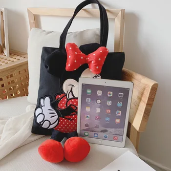 Disney Mickey mouse taška cez rameno ženské nové kabelky veľká-kapacita mäkké Messenger taška canves tote nákupní taška