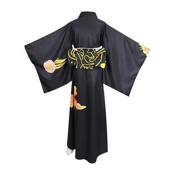Anime Démon Vrah: Kimetsu č Yaiba Kibutsuji Muzan Japonské Kimono Zenitsu Halloween Cosplay Kostým, Oblek pre Ženy, Dievčatá