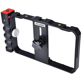 YELANGU Pro Smartphone Video Plošinu filmového umenia Prípade Telefón Video Stabilizátor Grip Mount pre IPhone Xs Max XR X 8 Plus Samsung Huawei