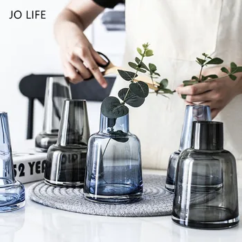JO ŽIVOT Domáce Dekorácie Tvorivé Transparentné Hydroponické kvetináče Fľaša Nordic Design Sklenené Vázy